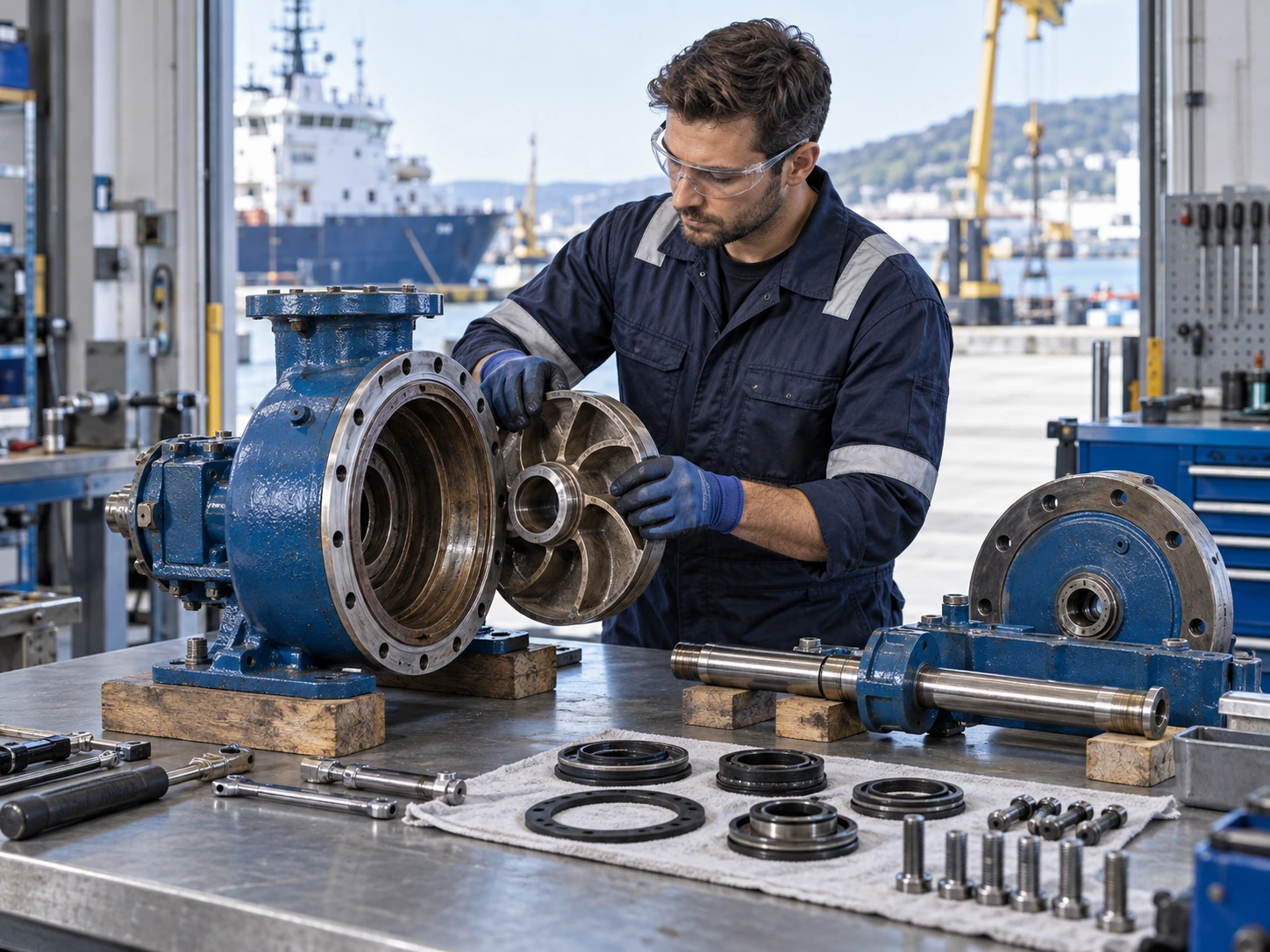Marine equipment repair and servicing
